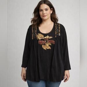 Ku de ta 2-Piece Embellished Tunic & Cardigan Set Women’s XL
